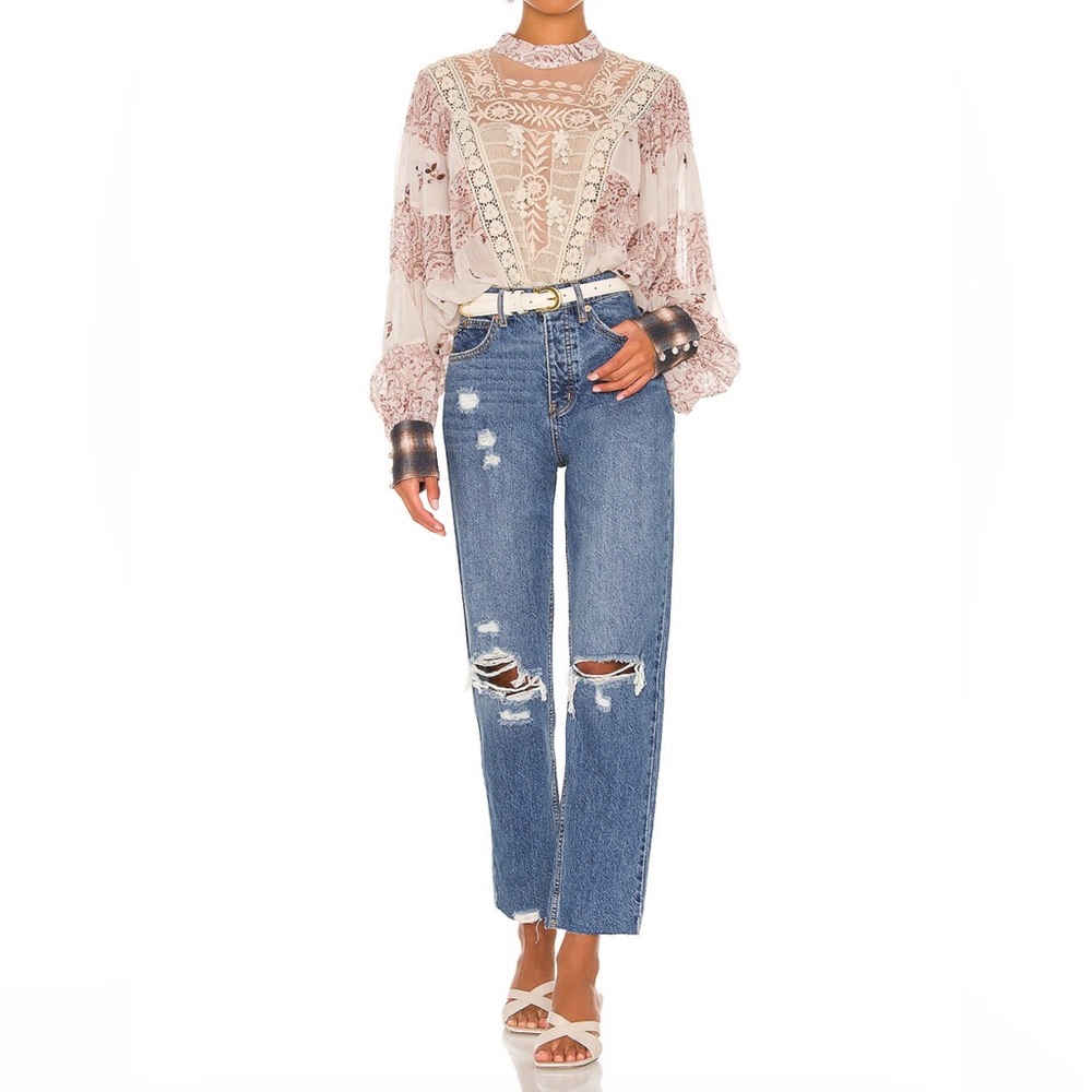 NWT We The Free Georgine Mom Jean in West End Blue